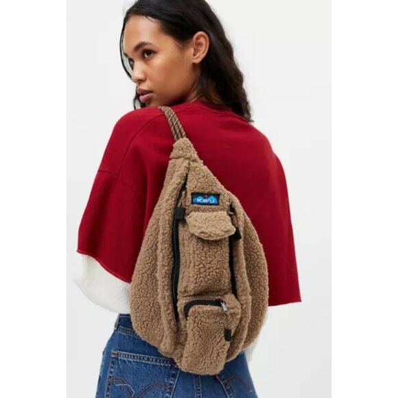 Kavu Handbags - Kavu Mini Rope Fleece Sling Bag Teddy Brown